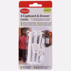 Cupboard & Drawer Locks 6 Pack - White